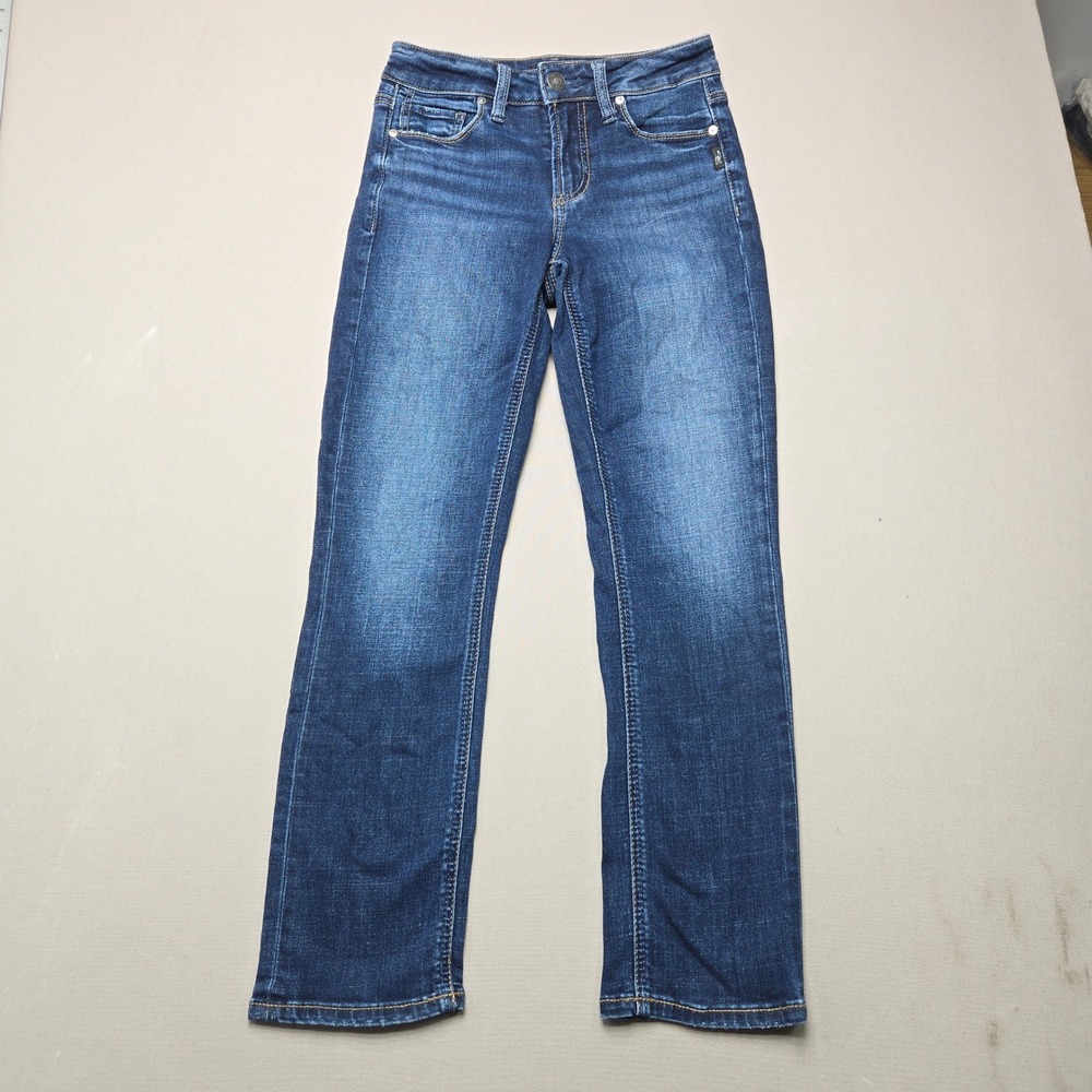 Silver Jeans Co Suki Capri Denim Stretch Mid Rise Blue Womens W25 L23.5